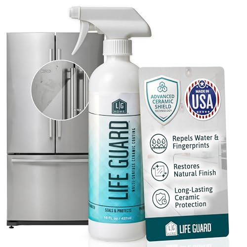 LifeGuard Home Ceramic Spray – Hydrophobic Ceramic Coating for Homes - Repels Dirt, Water, Fingerprints & Grime – Scratch & Stain Resistant – Lasts 6 Months – Made in USA
