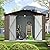 Lyngins 8x6 FT Outdoor Storage Shed, Metal Tool Shed with Lockable Doors, Peaked Roof & Frame Floor, Garden Shed with Vented Design for Backyard Garden Patio Lawn, Brown + Black