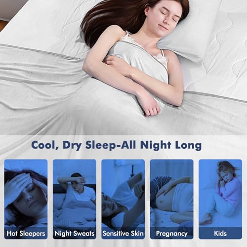 Image of Elegear Double-Sided Arc-Chill 3.0 Cooling Blanket for Hot Sleepers, Queen | Q-Max>0.5 Cooling Fabric, Absorbs Heat to Keep Body Cool, Lightweight Summer Blankets for Night Sweats & Menopause, 79 inchx86 inch