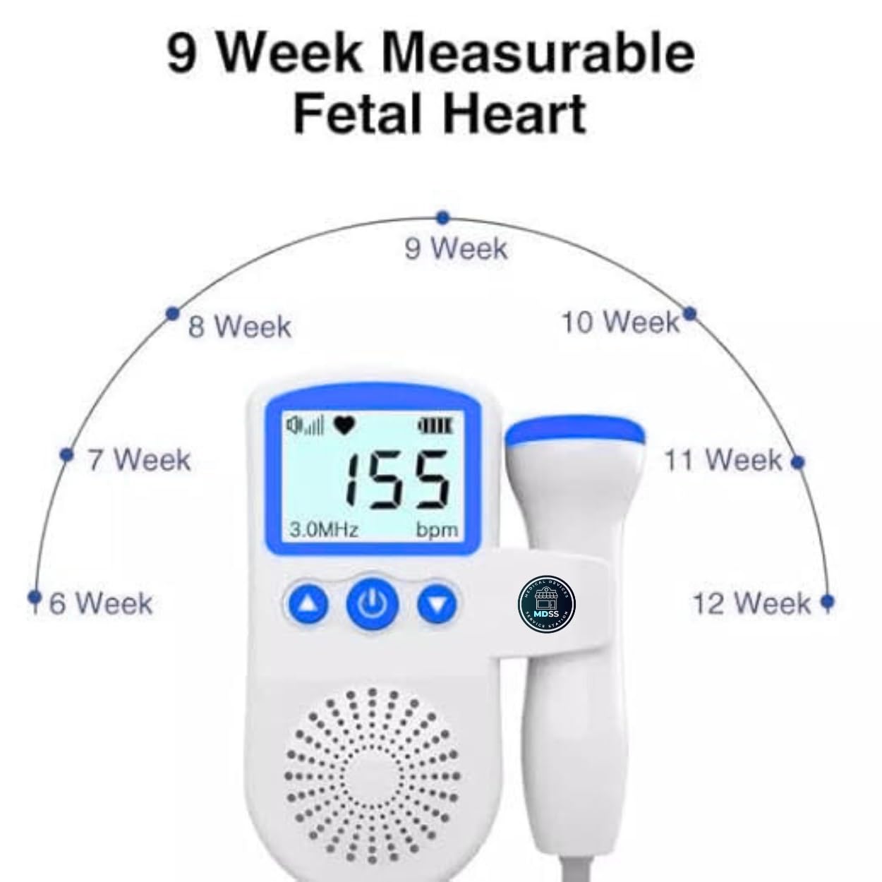 Fetal Doppler for Baby Heartbeat Monitor - MDSS CE Certified - Speaker with LCD display - free 250 ml ultrasound gel - safe and easy to use at home Fetal Doppler for Baby Heartbeat Monitor - MDSS CE Certified - Speaker with LCD display - free 250 ml ultrasound gel - safe and easy to use at home