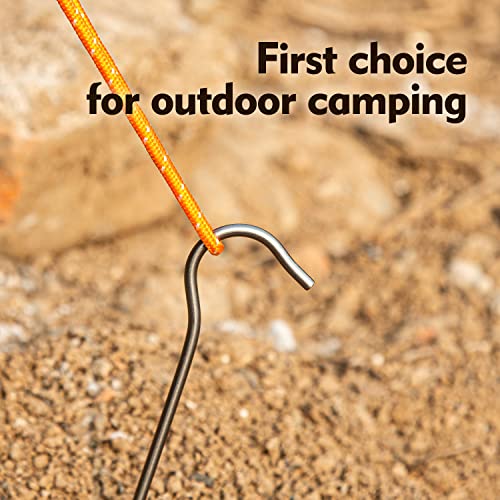 TiTo Titanium Estacas de Tienda Shepherd Hook Tent Stakes de Titanio Diámetro 3.5 mm y Longitud 165 mm Paquete de 6 Plata miniatura 5
