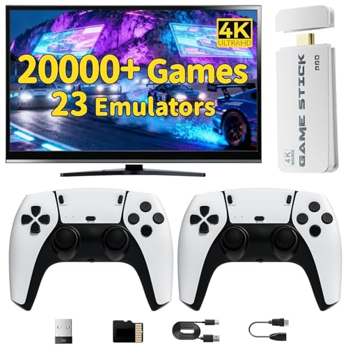 NOBES Retro Konsole Spielkonsole Videospielkonsole Game Stick, 21700+ Spiele mit 2 Gamepads, Plug & Play HDMI Game Stick für TV, Spiele Geschenk für Jungen und Erwachsene (128G-Max)