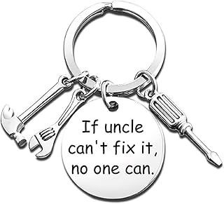 YAFIYGI Uncle Keychain Key Rings Funny Gifts from Nephew and Niece For Uncle Birthday Christmas Men Presents If Uncle Cant Fix It No One Can