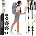 TrailBuddy Hiking Sticks - 2-pc Pack Adjustable Walking or Trekking Poles - Strong, Lightweight Aluminum 7075 - Quick Adjust Flip-lock - Cork Grip, Padded Strap - (Bumblebee Yellow)