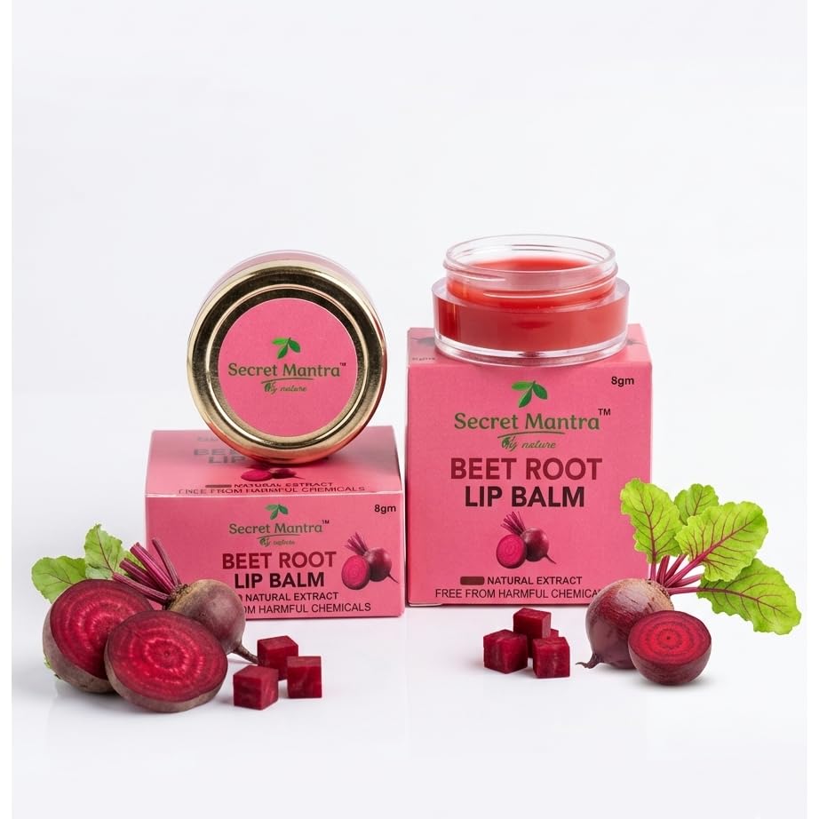 Secret Mantra By Nature Beetroot Lip Balm for Natural Pink Lips, Dark and Chapped Lips Treatment, Pack of 2, 8g Each-image-40