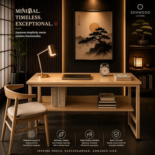 Image of Multipurpose Wood Study Table with Shelf Computer, Laptop & Office Workstation Desk for Home & Work - Easy to Assemble Gaming Concept Desk (White Board White Metal)(L*90,B*60,H*75)cm.