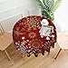 Sweetshow Merry Christmas Round Tablecloth 60 Inch Winter Gold White Snowflake Decorative Round Table Cloth with Dust-Proof Wrinkle Resistant for Home Kitchen Dining Room Patio Outdoor Picnic Party