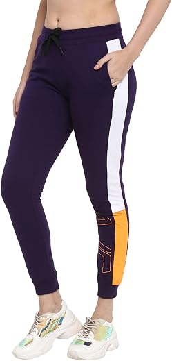 Alan Jones Clothing Women's High Rise Slim Fit Poly Cotton Track Pant (WM21-JOG-D04-P)