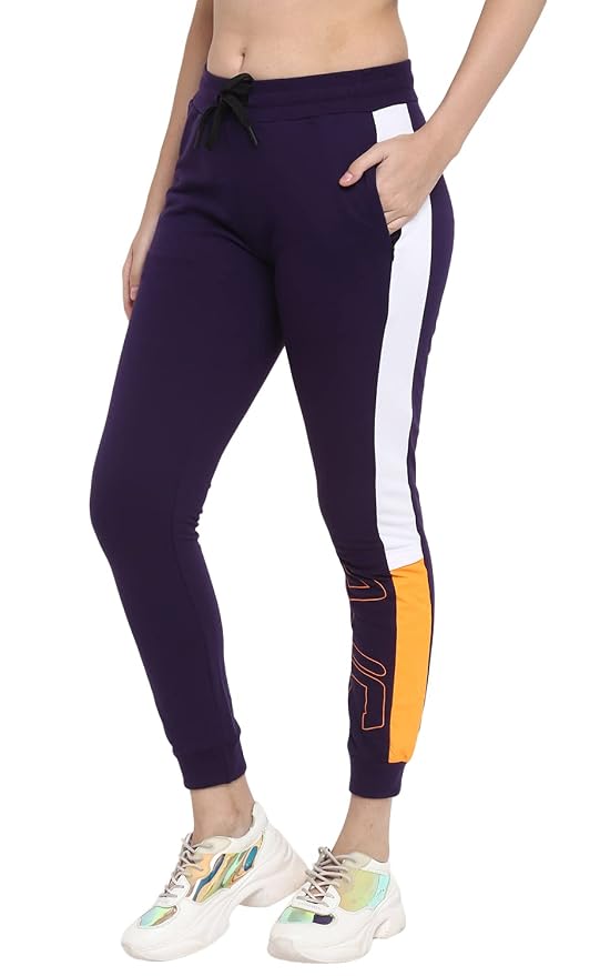 Alan Jones Clothing Women's High Rise Slim Fit Poly Cotton Track Pant (WM21-JOG-D04-P)