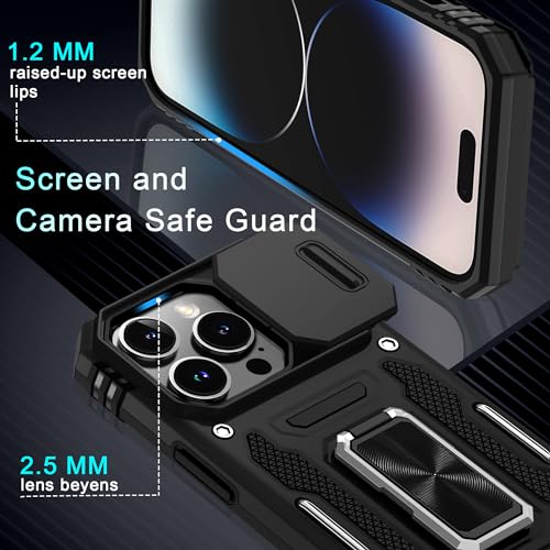 Coque iPhone 14 Pro avec béquille de qualité militaire et écran inclus