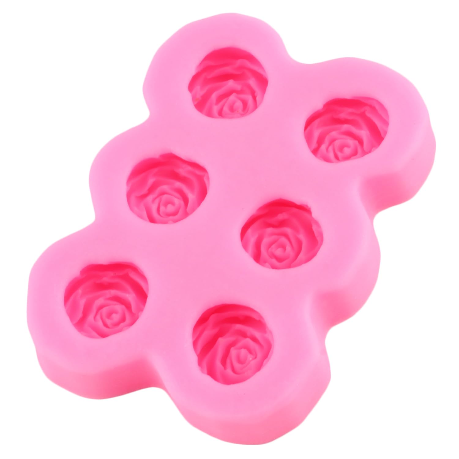 Mujiang Juego de 2 moldes de silicona para fondant con diseño de rosas para decoración de pasteles, pasta de goma de chocolate, caramelo, arcilla polimérica