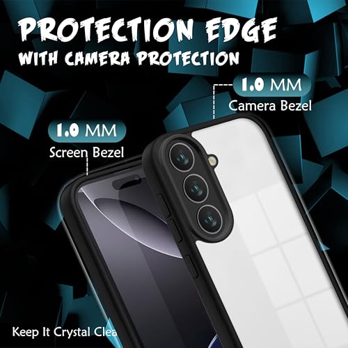 Image of V-TAN Back Cover for Samsung Galaxy A36 5G Compatible Case, Transparent Clear, TPU, Camera Protective Shockproof Cover (Black)