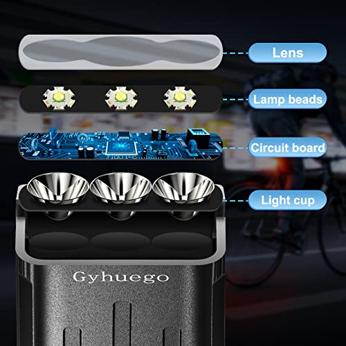 Gyhuego GYMLHTKX3 Bike Light Usb Rechargeable, 4000 Lumen Bicycle Lights Front And Back, Bright Led Bike Headlight And Taillight thumb #1