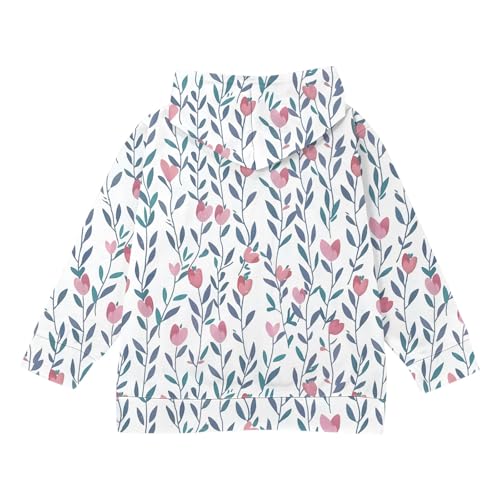 DDAPJ pyju Girls Zip Up Hoodies Cute Boho Print Hooded Sweatshirts Long Sleeve Jackets with Pockets Kids Clothes 4-12 Years4