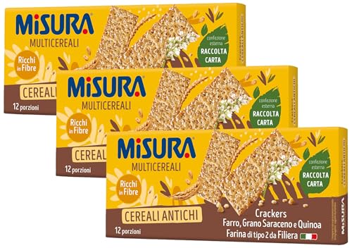 Misura Crackers ai Cereali Multigrain - Farro, Grano Saraceno e Quinoa - Confezione da 1050 grammi