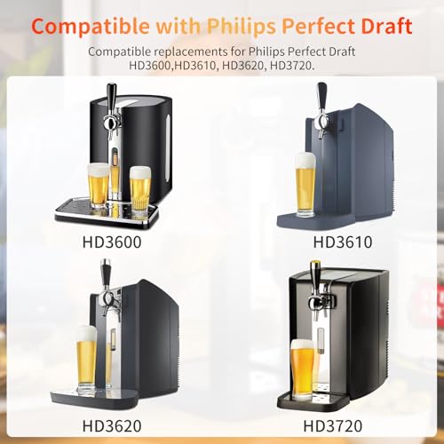Dichtung O-Ringe für Philips Perfect Draft - Ersatz O-Dichtungsringe kompatibel mit Philips Perfect Draft Bier-Zapfanlage HD3600, 3610, 3620, 3720 | Gummiringe Set für Perfect Draft Fässer (3 PCS)