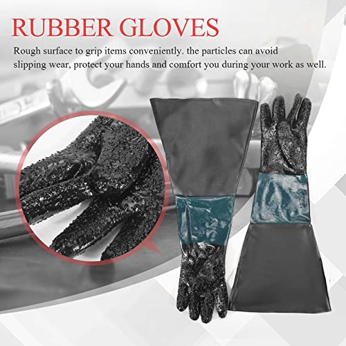 Tagtight Handschuhe für Sandstrahl-Reinigung mit O Ringen, 60cm Gummi Sandstrahl-Handschuhe, Robust, Sandstrahlhandschuhe für Modell 60, 90, 110, 260 Sandstrahl Kabine