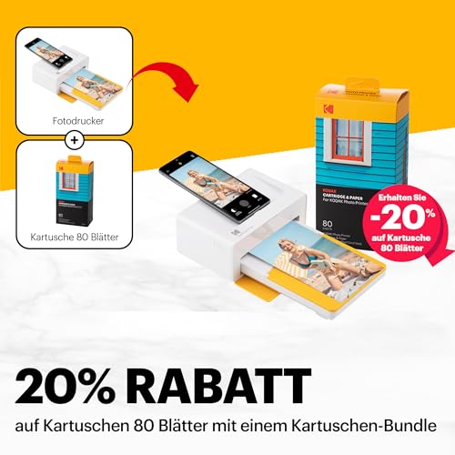 Bluetooth-Drucker Kodak Dock Plus 4Pass-Fotodrucker 10 x 15 cm