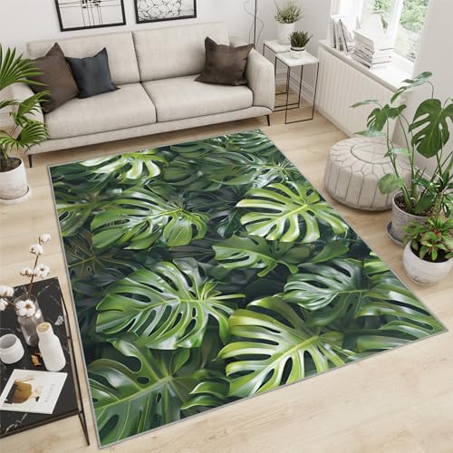 Alfombra Tropical Monstera 5.3x8ft Verde Oscuro miniatura 2