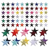 80 Piezas Parches Termoadhesivos de Estrellas Pequeñas Parches 5 Estrellas Parches Termoadhesivos Estrellas Colores Pegatinas Textiles para Ropa Sombreros Mochilas Manualidades