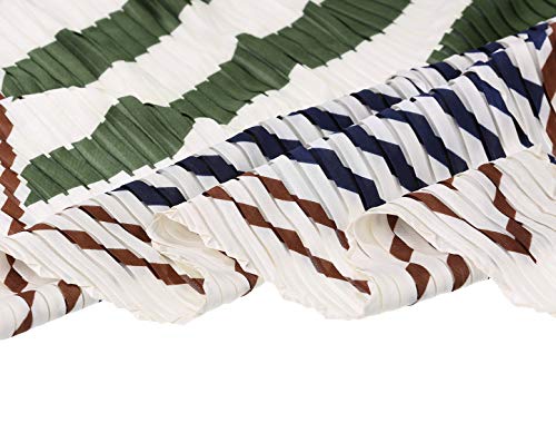 Allegra K Crinkle Pleated Stripe Rhombus Neck Scarf Crumple Neckerchief for Women4