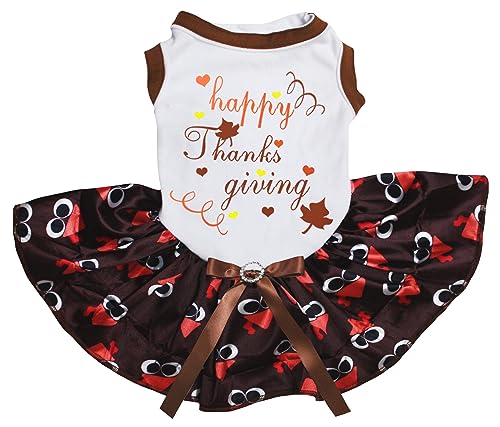 Robe pour chiot blanche vêtement de fête Thanksgiving taille M
