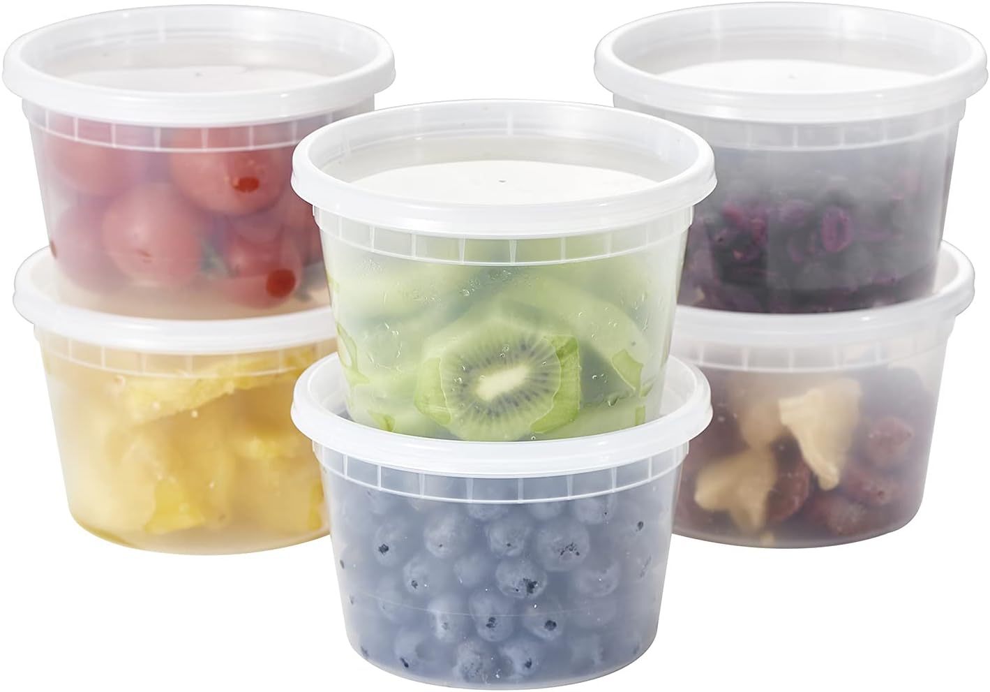 [48Set - 16oz.] Plastic Deli Food Storage Containers With Plastic Lids, Disposable togo containers for soup, Meal Prep, Slime | BPA Free | Stackable | Leakproof | Microwave | Dishwasher | Freezer Safe - Thumbnail 2