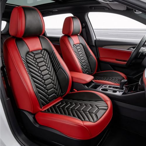 Image of Foneso Custom Leather Seat Covers for Truck Chevy Chevrolet | 3D Support Car Seat Covers Fit for Silverado / GMC Sierra 2007-2026 1500 2500HD 3500HD Crew Double Extended Cab, Front Seat