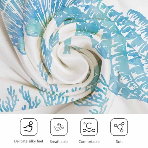 Vintage Floral Head Scarf Silk Feel Like White Peonies Gold Leaves Branches Berries Bandana Soft for Women Girls4