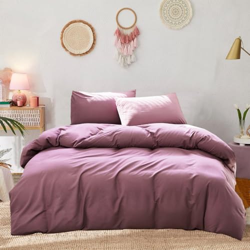 Forxiexie Purple Comforter Set Queen Size Solid Mauve Bedding Comforter