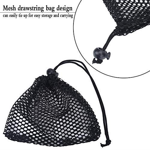 Nylon Mesh Bag with Sliding Drawstring Cord Lock Closure Large Black Mesh Pouch Golf Ball Bag Sports Equipment Bag for Golf Tennis Ball and Beach Toys(M) Golfball Tasche4