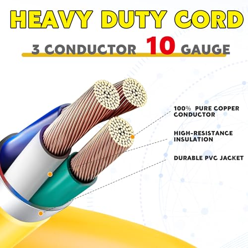 Saysurey 25 ft Nema 6-20 Extension Cord, Nema 6-20p Male Plug to 6-20r/6-15r Female Receptacle, 20 Amp T-Blade Outlet Extension Power Cord with Waterproof Sockets, Heavy Duty 12/3 Awg, 250v, 5000w by Saysurey - Used condition - Image 6