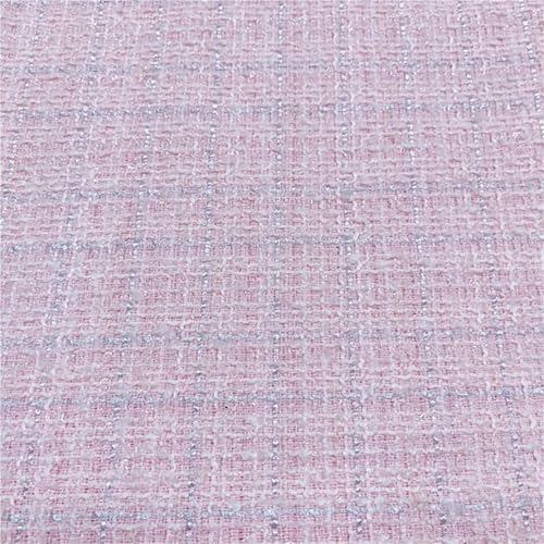 Tissu tweed en polyester rose coupon 145x100cm matériel couture loisir créatif textile