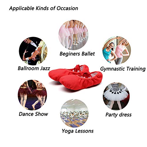 MSMAX Canvas Ballet Practice Slippers Professional Dance Flats for Girls Boys Women2