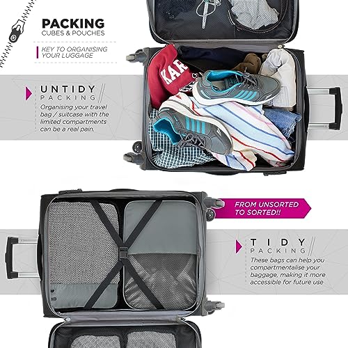 FATMUG Polyester Packing Cubes Travel Bag Organiser Set Of 15(2L,2M, 2S, 2Slim, 3 Shoe & 4 Laundry Pouch)-Grey 5 51Dbwk8YHVL