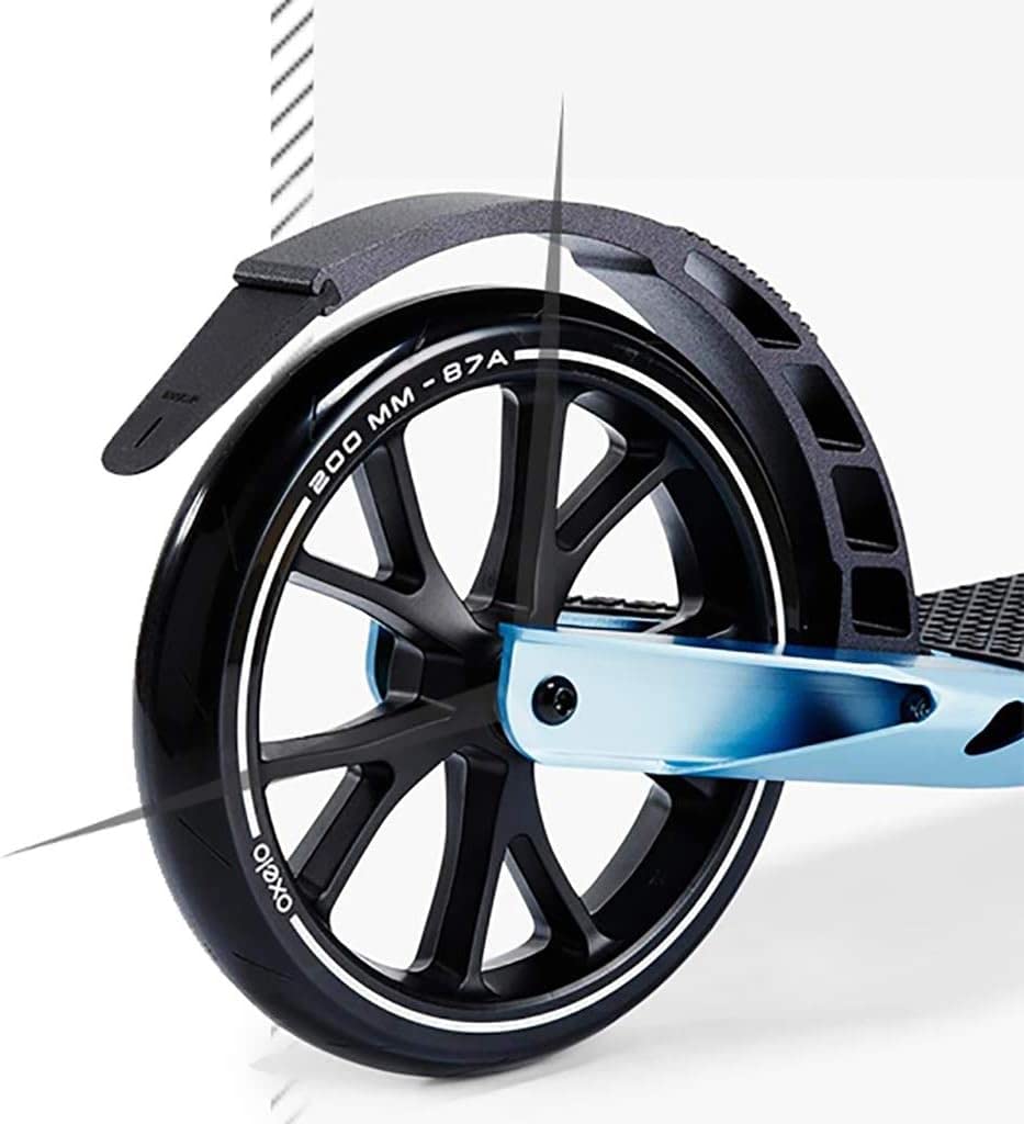 Scooters de Movilidad, Scooter de cercanías, Scooter Azul, Scooter de Dos Ruedas Plegable para Adultos, Rueda Grande de 20 cm, Freno de pie, Altura Ajustable (no eléctric