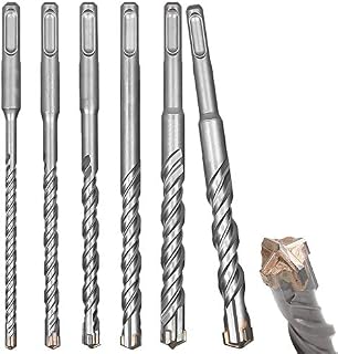 Masonry Drill Bits Set, 6PCS Concrete Drill Bit 6 8 10 12 14 16mm x 160mm, Cross Drill Bits, for Concrete Ceramic Tiles and Masonry