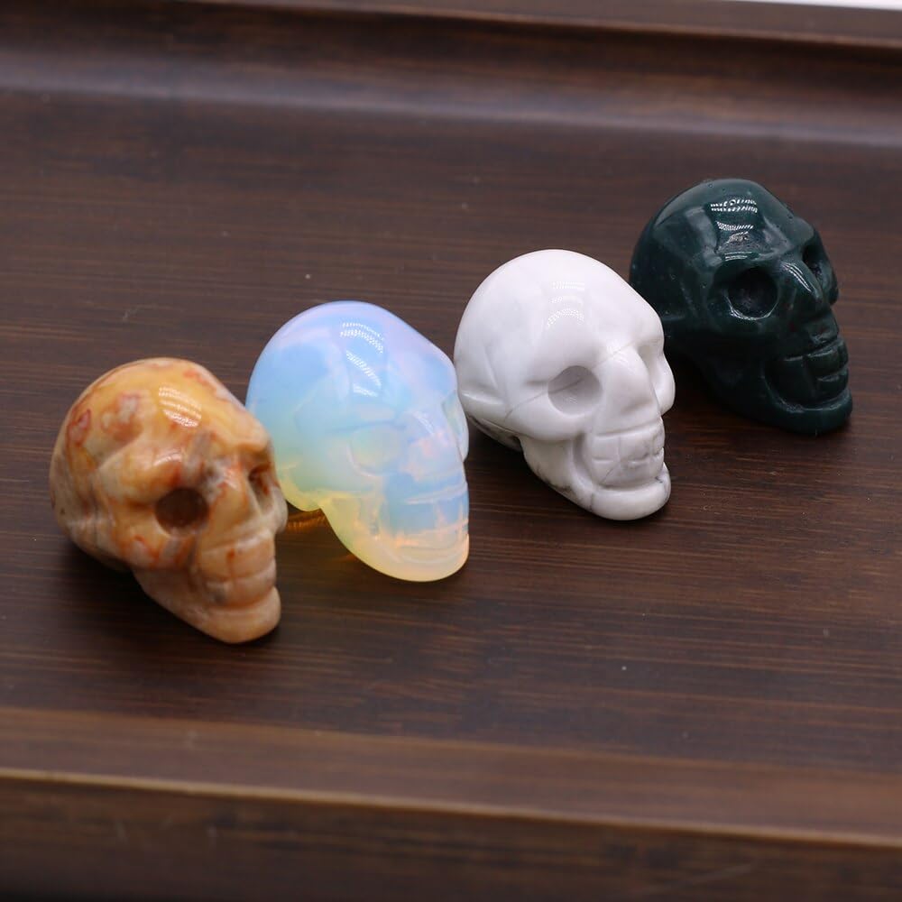 Amazon.co.jp: 頭蓋骨像天然結晶石彫刻オパール工芸品人間の頭蓋骨像