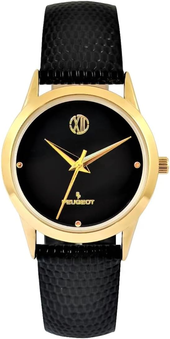 Peugeot Womens 30mm Wafer Slim Gold Plated Watch-Champagne Dial and Mesh Band