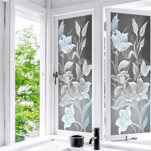 Vinilo decorativo floral para ventana HOMETITUTE 17.7x39.3 in miniatura 5