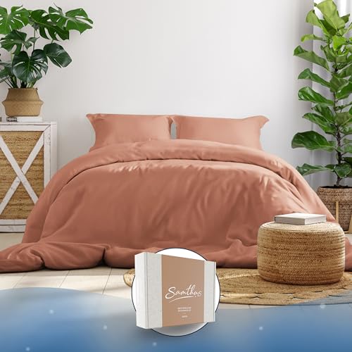 Samthus Bettwäsche 135x200 Baumwolle Satin - Oeko-Tex Made In Green - Himmlisch weicher Schlaf - Bettwäsche-Set mit 1x Bettbezug 135x200 + 1x...