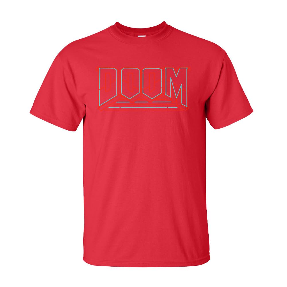 GenericDoomed Men Graphic T-shirt Short Sleeve Adult 100% Cotton Summer/Autumn Round Collar T Shirts Family Tops & Tees (Red, M)