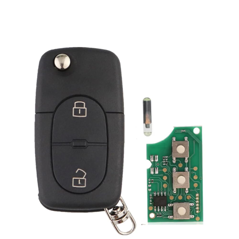 Mando a Distancia 4D0837231R 433Mhz ID48 para Audi A3 A4 A6 A8 TT 2 Teclas | plegable con mando a distancia ,FCC ID： 4D0.837.231