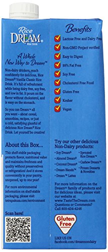 RICE DREAM Classic Vanilla Rice Drink, 32 fl. oz. (Pack of 12)