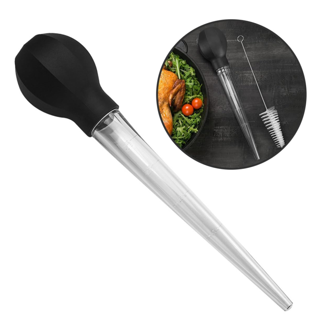 Levemolo Silicone Turkey Baster Oil Suction Pump BBQ Tool Meat Injector Turkey Tool Food Injector