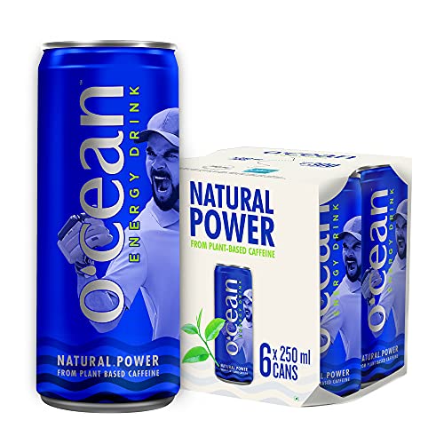 Image of Ocean Energy Drink enriched with natural caffeine, glucose & vitamins| 250ml | Pack of 6 - Virat Edition Energy Drink