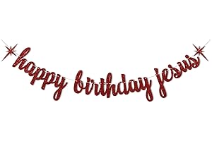 Happy Birthday Jesus Cups, Red Glitter Jesus Birthday, Christmas Birthday Decorations, Happy...