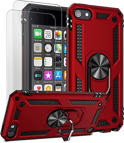 ULAK Coque iPod Touch 7, Étui 2 en 1 iPod Touch 6/5 TPU Souple + Rigide PC Housse avec Support Antichocs Protection Coque pour Apple iPod Touch 5/6 / 7ème...