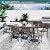 Pamapic 8-Piece Patio Dining Set?Outdoor Aluminum Furniture Set with Plastic-Wood Table Top,Outdoor Furniture Set with 6 Outdoor Stackable Chairs for Patio Garden Poolside?Walnut