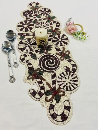 Image of Made For You Beautiful Craftsmanship Beaded Table Mat Runner (Size-13x36 Inch, Multicolor, Rectangular)Center Table Runner |Dining Table Runner|Kitchen Runner|Birthday Parties, Wedding & Event Dinners